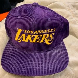Vintage LA Lakers corduroy hat.